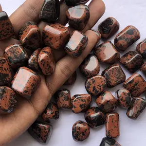 หินมะฮอกกานีหินออบซิเดียนธรรมชาติอัญมณีกึ่งมีค่าต่อกิโลกรัมในราคาโรงงานขายส่งจากผู้ผลิต