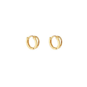 Pendientes pequeños para mujer, aros dorados, 10 unidades - Product Image 1