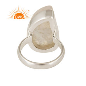 ชุด Bezel 925แหวนเงินสเตอร์ลิงเครื่องประดับพลอยขายส่งธรรมชาติสีรุ้งพลอยพลอยเครื่องประดับแหวนค๊อกเทล - Product Image 4