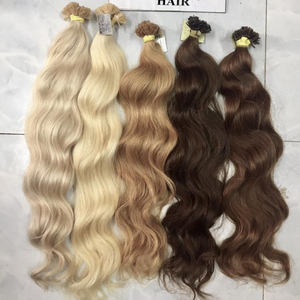 Extensiones de cabello humano con punta plana ondulada Remy vietnamita de calidad 2021 Color marrón Natural - Product Image 1