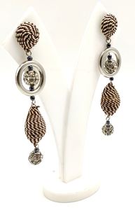 Pendientes de mimbre geométricos para mujer, joyería hecha a mano, de madera de bambú respetuosa con el medio ambiente - Product Image 3