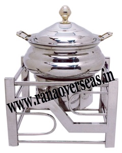 Luxury <b>Buffet</b> Equipment Stainless Steel Chafing Dish Hotel Restaurant Serving Dish With Stand - Product Image 2