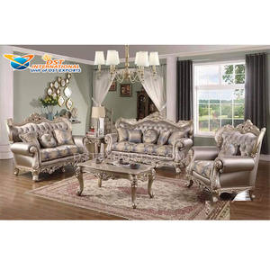 French Style <b>7</b> <b>Seater</b> Living Room Furniture Silver Metallic Hand Carved <b>Sofa</b> Set Silver Polish European Style <b>Sofa</b> Set Australia - Product Image 1