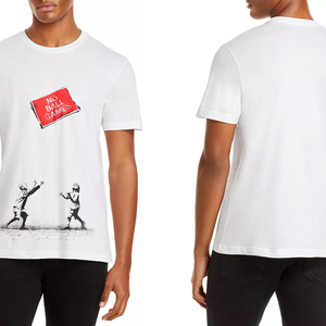 T-shirt col rond blanc uni, design personnalisé, imprimé, 100% coton, pour garçons/hommes, à la demande ou sur commande - Product Image 3