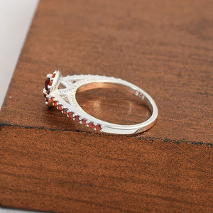 Best Natural <b>Garnet</b> Gemstone Dainty <b>Ring</b> 925 Pure Sterling <b>Silver</b> Band New Collection Wedding Fine Jewelry Diamond Pearl Designs - Product Image 4