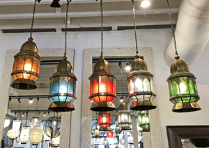 Beiyang — lanterne suspendue en verre de Turquoise, lanterne métallique/marocaine de bonne qualité et à bas prix, nouvelle collection - Product Image 3