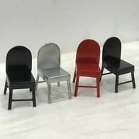 Meubles miniatures en fer et métal brillant, échelle 1:12, mobilier Miniature coloré pour maison de poupée, ensemble de chaises