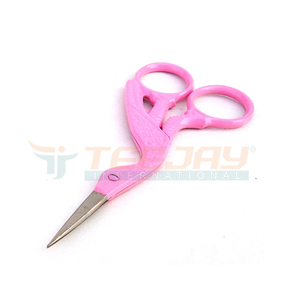 Tijeras profesionales de plata para corte de cejas, Micro tijeras rectas de 4,5 pulgadas, con resorte de corte de punto bordado - Product Image 1