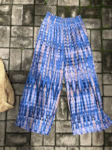 Fabuleux À La Main Cravate Teinture Taille Haute Lâche Pantalon De Yoga Jambe Large - Product Image 4