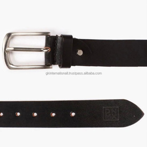 Ceinture en cuir véritable pour hommes, boucle en laiton massif et bouton de pression ajustable, personnalisé de haute qualité, vente en gros - Product Image 3