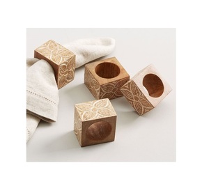 Ustomized-Soporte de anillo de servilleta de madera, anillo de servilleta de forma redonda para hotel, pieza de embalaje individual - Product Image 4