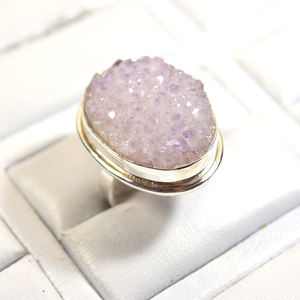 925 plata esterlina púrpura amatista anillos de piedra de las niñas - Product Image 5