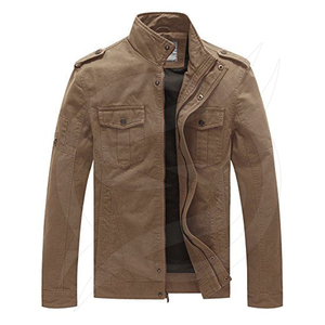 Manteau d'hiver à manches longues pour hommes, col montant, tenue chaude, simple, veste en coton de couleur unie, vente en gros, - Product Image 5
