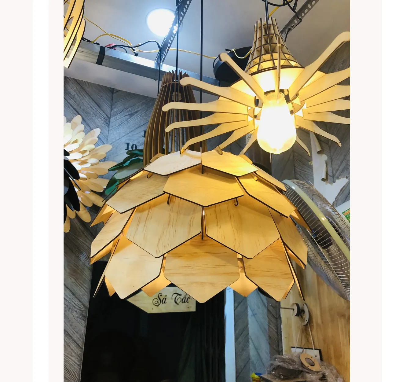 Premium quality Vietnam home decoration wooden lamps wooden pendant light