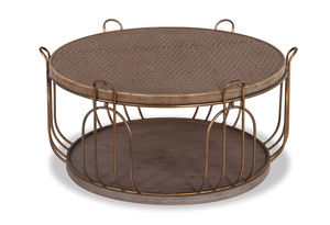 Élégante table basse ronde en métal au design classique intemporel disponible en plusieurs tailles, parfaite pour les salons élégants - Product Image 2