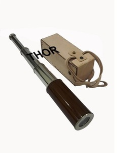 Telescopio de madera marrón cromado de latón Vintage de 14 "de alta calidad con Funda de cuero Waite Telescopio y binoculares de calidad superior - Product Image 5