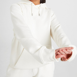 Sudadera con capucha para mujer, de gran tamaño, con cuello redondo, 100% algodón, bordada, 350gsm - Product Image 3