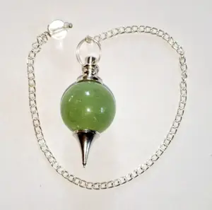 HEALING GREEN AVENTURINE SPHERE PENDULUM / AVENTURINE SPHERE DOWSING PENDULUMS / HEALING CRYSTAL DOWSER PENDULUM READING PSYCHIC