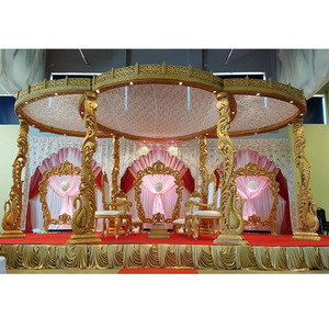 Gujarati boda madera Pavo Real Mandap Londres nueva madera tallada boda Mandap tradicional matrimonio dorado madera Mandap Reino Unido - Product Image 1