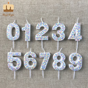 Nến Sinh Nhật Số Trắng Mới Lạ Dễ Thương Với In Sao - Product Image 1