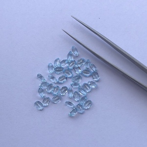 4mm 6mm naturel bleu ciel topaze pierre à facettes ovale pierre précieuse en vrac pour la fabrication de bijoux collier pendentif anneau boucle d'oreille en ligne inde - Product Image 2