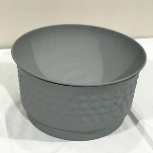 Tazón de vela grande de Metal con textura de diamante, tazón de vela de alta calidad con textura gris - Product Image 2