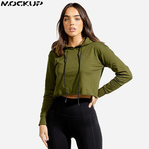 Sudadera Corta con Capucha para Mujer, Sudadera Corta Holgada con Hombros Caídos, Ropa Urbana, Sudadera de Invierno con Logotipo Estampado en la Parte Delantera, OEM - Product Image 2