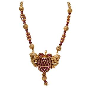 ผู้หญิง Pride Designer Gold Plated แบบดั้งเดิมเครื่องประดับจี้สำหรับผู้หญิง (สีแดง) - Product Image 3