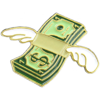 Offre Spéciale Nous Dollar Forme Souple Personnalisé Badges $100 Badge tige de Métal fabricant épinglette Badges De Lifeng Marque