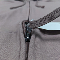 Jaket Bertudung Desain Kustom Modis Musim Dingin Pria Berdiri Dewasa Mentah Rajutan Logo Kustom Cetak Poliester/Katun