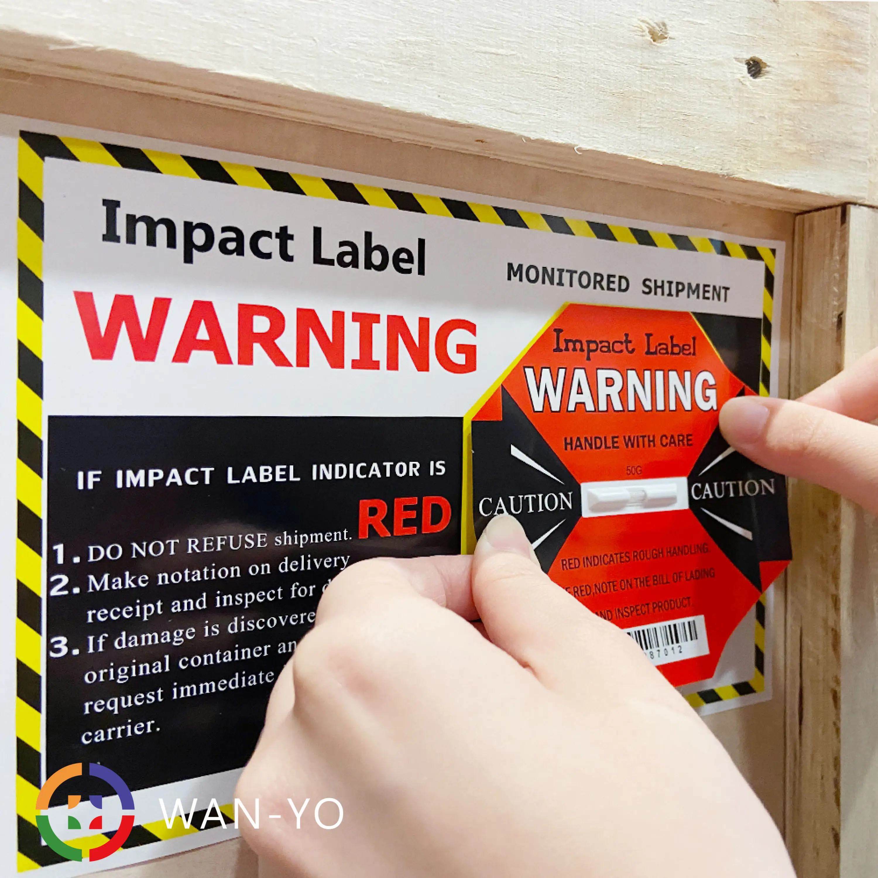 Label Dampak WAN-YO: Indikator Dampak, Indikasi untuk Mencegah Kesalahan Pada Produk Rapuh, Outlet Pabrik