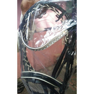 VENDRE bride en cuir fantaisie CUIR VÉRITABLE Cheval Sellerie Dollar équestre 8 tailles FULL COB SHETLAND - Product Image 1