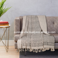 Christmas Decor Wholesale African Mud Cloth 100% Cotton Handmade Block Printed Sofa Couch Table Runner Handloom Woven Plain