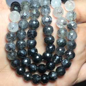 สร้อยคอควอทซ์พลอยเจียระไนสีดำเป็นรูปเหลี่ยมเพชรพลอยหลวมทำเครื่องประดับขายส่งราคาต่อกะรัตธรรมชาติ - Product Image 5