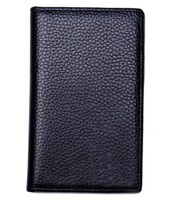 Funda de cuero PU con logotipo personalizado, tarjetero de identificación, BILLETERA, Color negro
