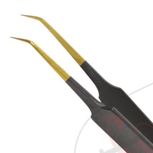 Nouvelle arrivée en acier inoxydable Extension de cils aiguille nez 6mm 45deg Volume pince à épiler marque privée pince à cils de haute qualité - Product Image 3
