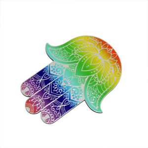 Acheter Pierre Semi-Précieuse Artisanat Guérison Chakra Sous-verre en bois | Sept Chakra Hamsa Sous-verre en bois - Product Image 1