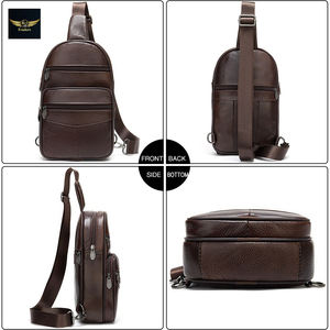 กระเป๋าสะพายข้างหนังแท้สำหรับผู้ชายวินเทจ - Product Image 4