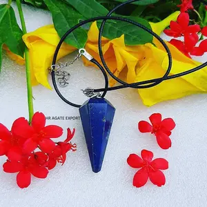 Оптовая продажа, бестселлер, кристаллы, натуральный камень, исцеляющий голубой Лазурит, заживляющий граненый маятник