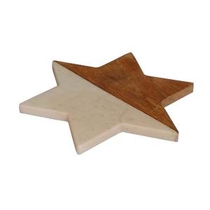 Tabla de cortar de madera y mármol hecha a mano, tabla de queso de tamaño personalizado en forma de estrella, fabricación en artes caseras - Product Image 1