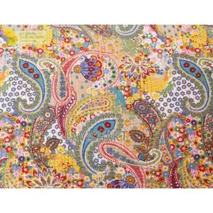 Couverture de lit imprimé Floral en coton, drap fait à la main, bloc d'assemblage de main, couvre-lit ethnique Gudri