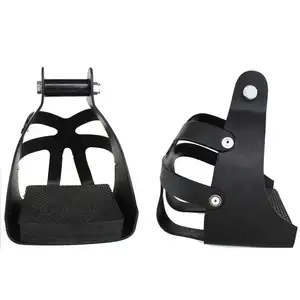 High Quality Aluminium Endurance Caged Safety Horse Stirrups Black Horse Stirrups Black