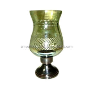 Lampe bougie décorative de fête en métal et verre - Product Image 1