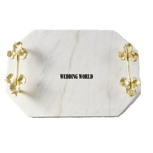 ถาดเสิร์ฟหินอ่อนคุณภาพระดับพรีเมียมทําด้วยมือออกแบบจานโต๊ะทรงกลมโต๊ะแฮนด์เมดถาดหินอ่อนแฟนซี - Product Image 3