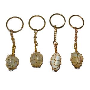 Banded Agate Tumbled Wrap <b>Key</b> <b>Chain</b> - Product Image 1