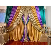 Indian Wedding Backdrop Curtains, Glossy Sequin Fabric