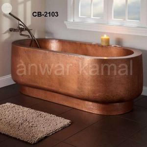 Baignoire ilôt Ovale Forme Double Paroi Baignoire En Cuivre - Product Image 1