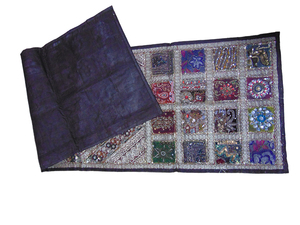 Camino de mesa bordado de retales, rayasthani, hecho a mano - Product Image 4