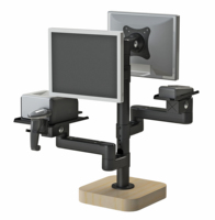 Nouveau produit pour bras de gestion de câbles POS avec 2 moniteurs 1 imprimante 1 lecteur de carte 1 support de lecteur de codes-barres bras de tube