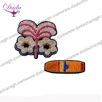 Cigare paradise brooch Supplier Custom Hand Embroidery India Bullion Silk Patch Metallic Wire Clothing Horse Badge